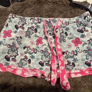 Disney Minnie Mouse Pink and Gray Girls' Printed Shorts